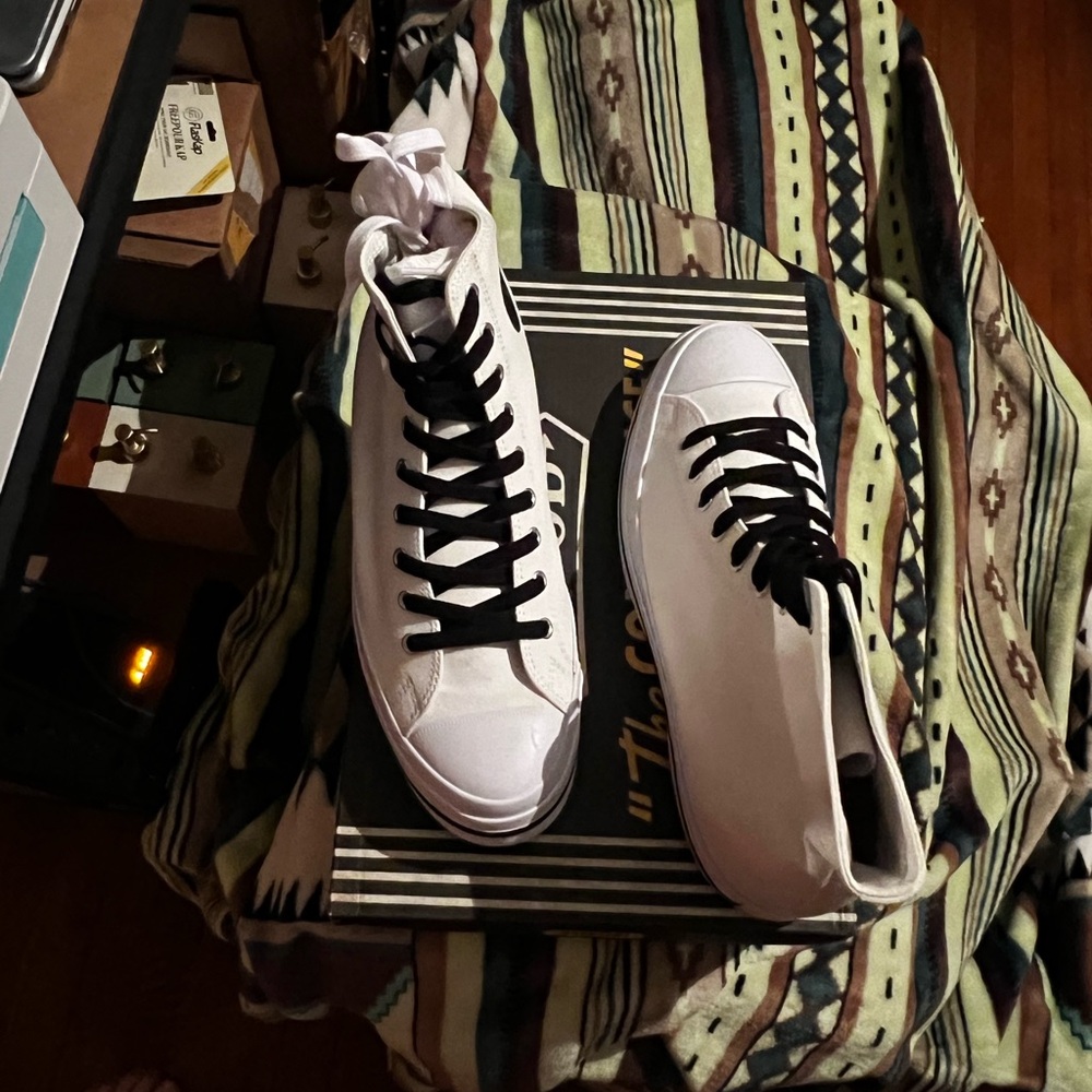 Hood by Air White and Black Athletic Shoes